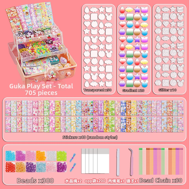 Set de carduri cu gel-crem, cu autocolante, suport pentru carduri și cutie de depozitare – papetărie DIY lucrată manual pentru fete