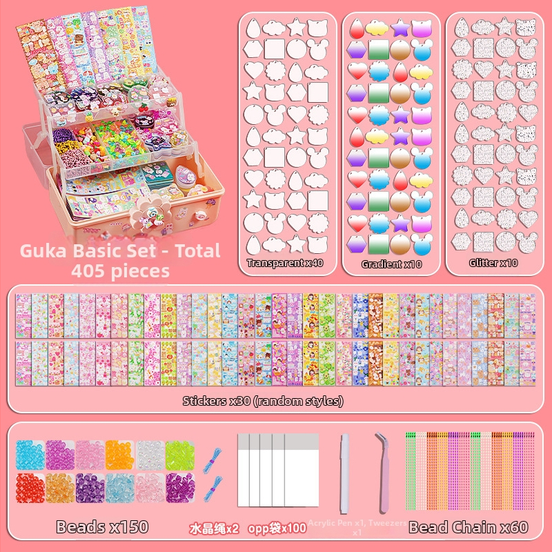 Set de carduri cu gel-crem, cu autocolante, suport pentru carduri și cutie de depozitare – papetărie DIY lucrată manual pentru fete