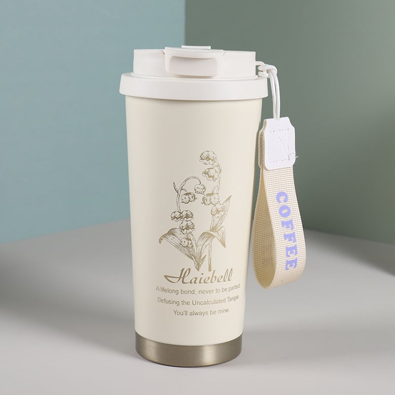Cana termică cu pai Lily of the Valley – design elegant, calitate superioară