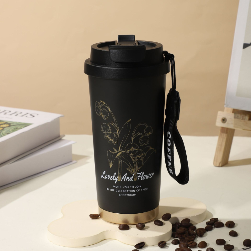 Cana termică cu pai Lily of the Valley – design elegant, calitate superioară