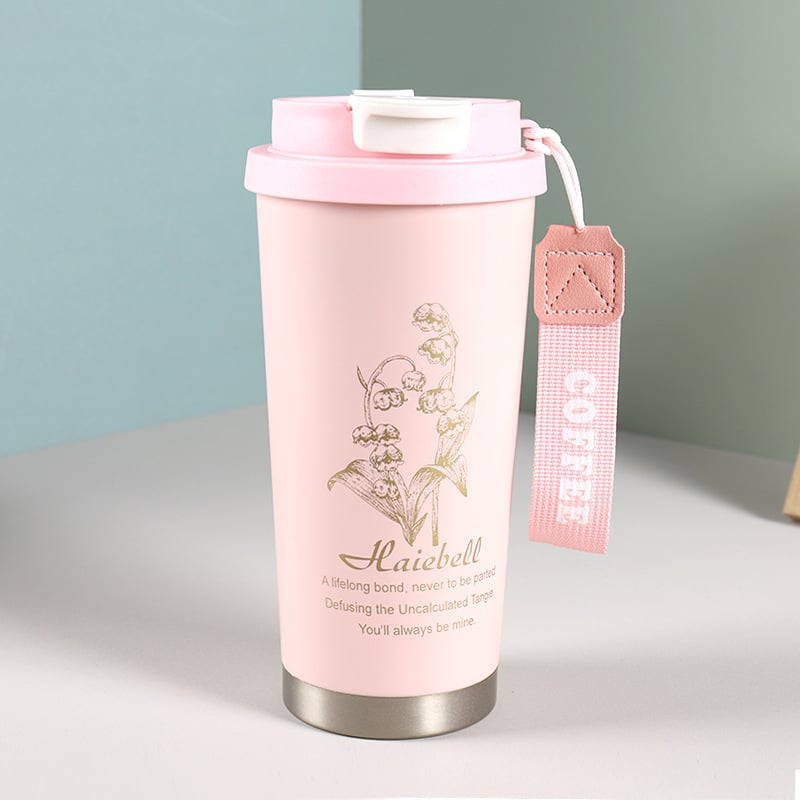 Cana termică cu pai Lily of the Valley – design elegant, calitate superioară