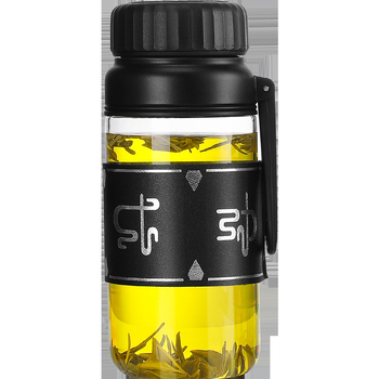 ceașcă de ceai din sticlă borosilicată cu capac și infuzor, măsurare a temperaturii, rezistentă la căldură, portabilă pentru exterior
