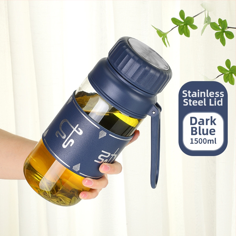 ceașcă de ceai din sticlă borosilicată cu capac și infuzor, măsurare a temperaturii, rezistentă la căldură, portabilă pentru exterior