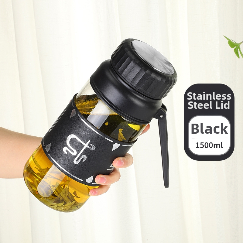 ceașcă de ceai din sticlă borosilicată cu capac și infuzor, măsurare a temperaturii, rezistentă la căldură, portabilă pentru exterior