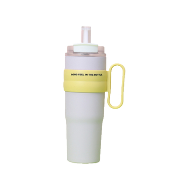 Cană termoizolantă din oțel inoxidabil 304, cu mâner, pentru mașină, cu pai — capacitate 40oz, interior 304, exterior 201