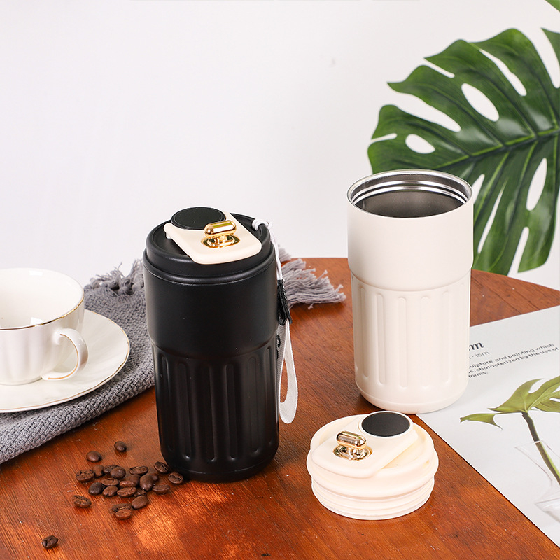 Cană de cafea din oțel inoxidabil 316 cu afișaj inteligent al temperaturii, portabilă pentru mașină, cu șnur, termos izolat