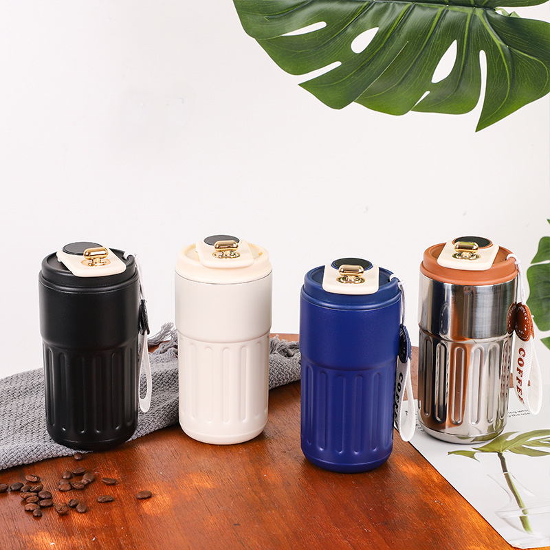 Cană de cafea din oțel inoxidabil 316 cu afișaj inteligent al temperaturii, portabilă pentru mașină, cu șnur, termos izolat