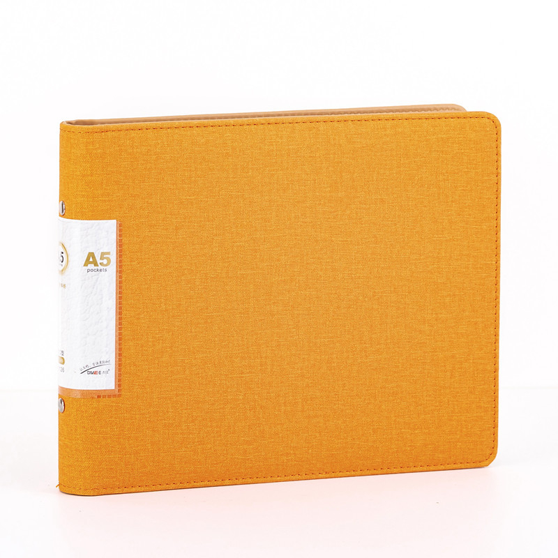 Binder din piele A5, orizontal, cu 6 inele, dosar pentru documente, organizator de date