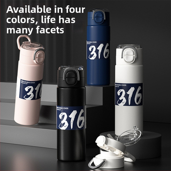 Noul termos minimalist din oțel inoxidabil 316, portabil pentru exterior, unisex