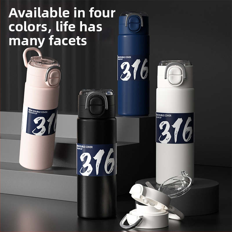 Noul termos minimalist din oțel inoxidabil 316, portabil pentru exterior, unisex