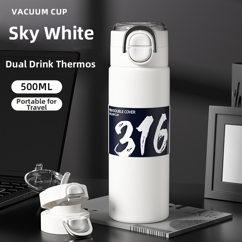 Noul termos minimalist din oțel inoxidabil 316, portabil pentru exterior, unisex