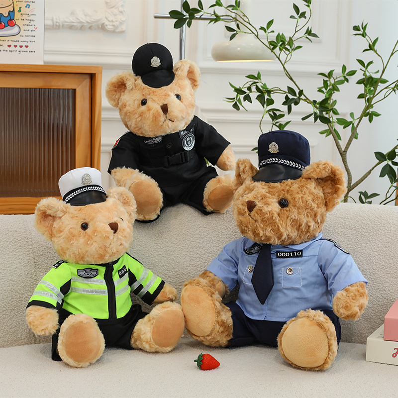 Plišani policijski medvjedić u vatrogasnoj uniformi – Teddy medvjed za djevojčice i djecu