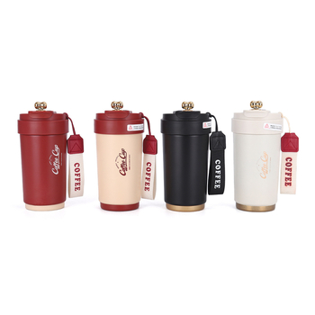 Termos din oțel inoxidabil 316 cu măsurare inteligentă a temperaturii, cană portabilă de cafea pentru exterior cu șnur de transport