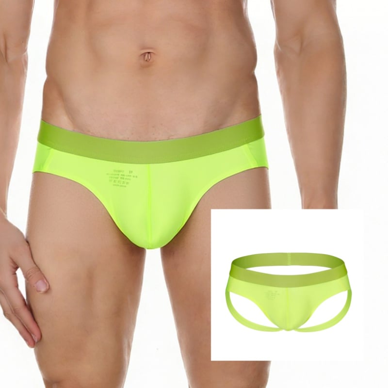 Muški seksi bezšivne tanga s niskim pojasom, prozračni ledeni svilenkasti materijal, dvostruki dizajn tangi