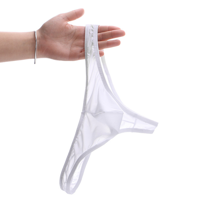 Novo muški thong donje rublje od ice silk prozirno, niski struk, sportski stil, dizajn s U-oblikom i T-oblikom, prozračan, korejski stil