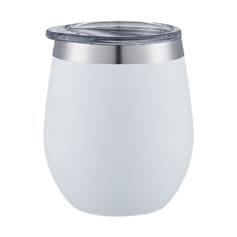 Ceașcă de ou de 8 oz, izolație în vid, interior din oțel inoxidabil 304, exterior din oțel inoxidabil 201, formă în U, finisaj cu pulverizare plastic, pahar pentru vin roșu