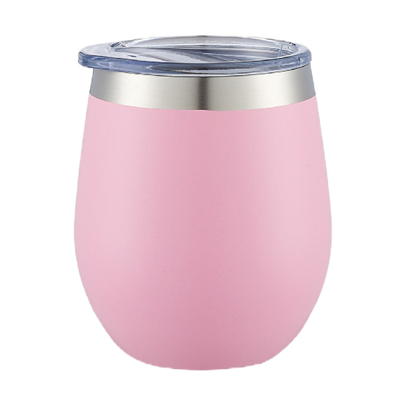 Ceașcă de ou de 8 oz, izolație în vid, interior din oțel inoxidabil 304, exterior din oțel inoxidabil 201, formă în U, finisaj cu pulverizare plastic, pahar pentru vin roșu