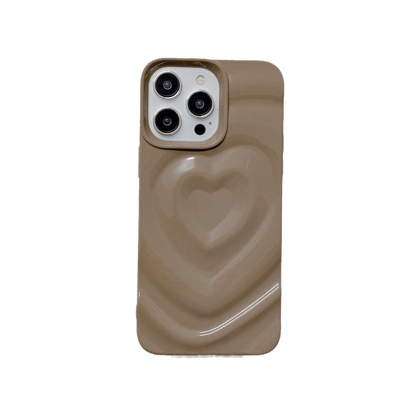 TPU maska za iPhone 15 Pro Max sa srcem, 3D valovitim uzorkom i šljokicama