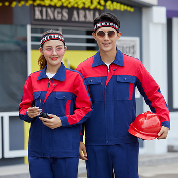 100% pamut munkaruha készlet tavasz- és őszre, légáteresztő, nedvességelvezető, kopásálló, hegesztéshez