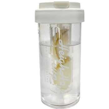 Pahar din plastic rezistent la temperaturi înalte, model pentru fete, pahar modern cu pai, termos pentru elevi cu separare ceai-apă
