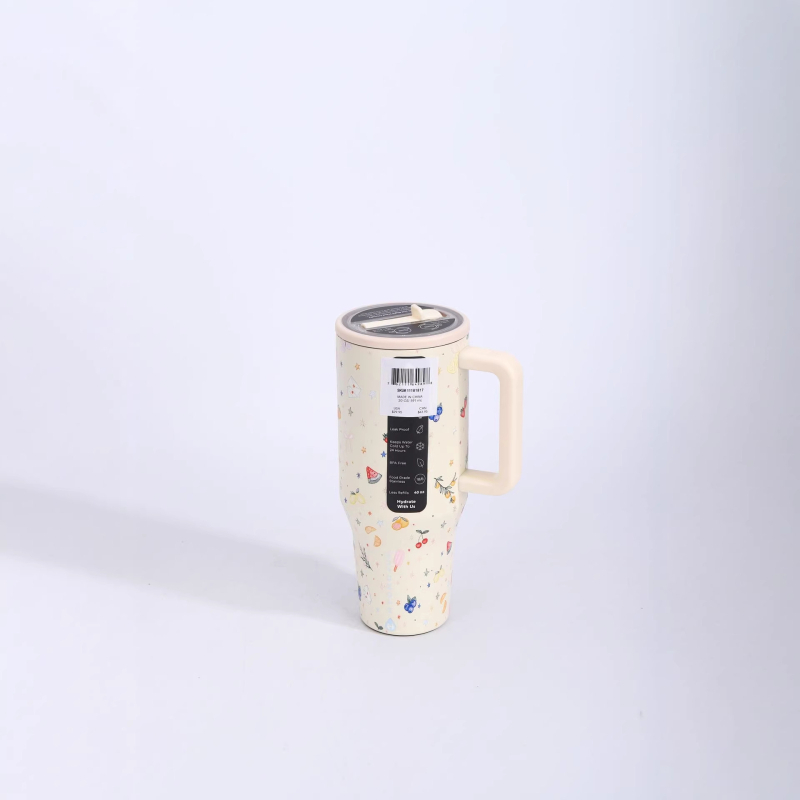 Cană izolată din oțel inoxidabil 304, capacitate mare 40 oz, cu mâner și pai