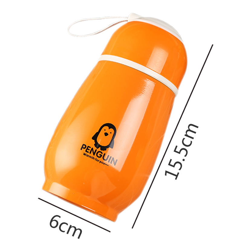 Cană termică pentru copii, pinguin colorat ca bomboane, din oțel inoxidabil, cu logo imprimat — cadou