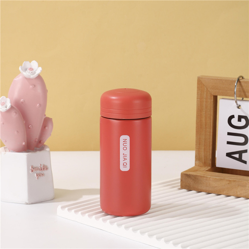 Cană de apă mini portabilă pentru studenți, termos din oțel inoxidabil cu interior 304 și exterior 201, compactă, pentru exterior, imprimare logo disponibilă.