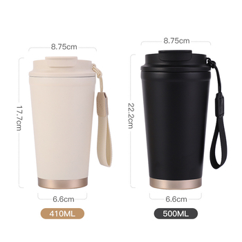 Cană de cafea din oțel inoxidabil 316, termos cu capac, recipient portabil pentru mașină cu pai, personalizabil