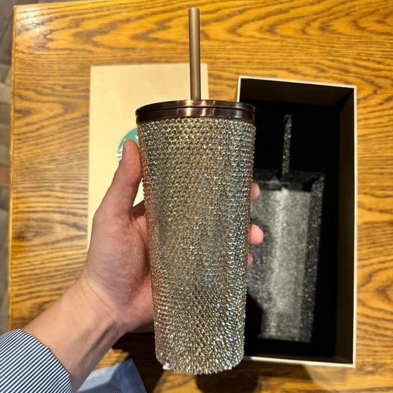 Colecția Star Dad de Crăciun – Cana LISA Diamond, din oțel inoxidabil, termos izolat cu pai