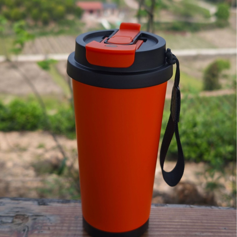 Ceasca de cafea din otel inoxidabil 316 cu Lily of the Valley, termos, izolație vid, portabil, cu logo