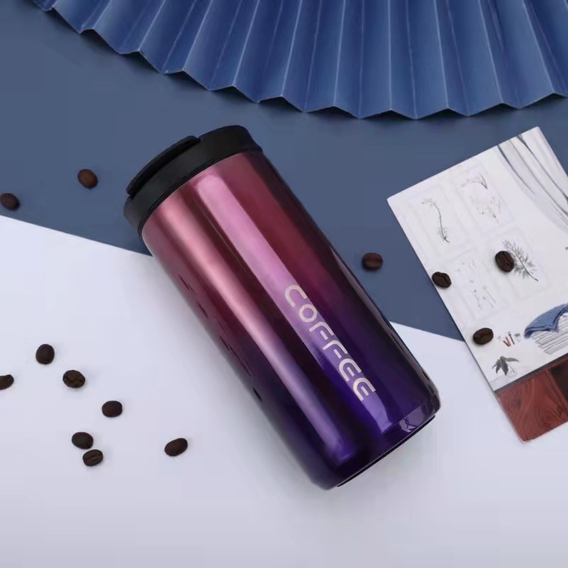 Cana de cafea din oțel inoxidabil 304, izolație în vid, pentru birou, exterior și mașină, pentru băut direct