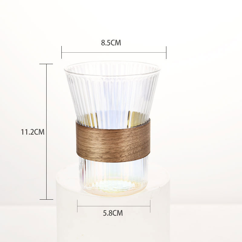 Pahar din sticlă cristal, fără mâner, pentru cafea cu gheață și latte, formă neregulată, design minimalist pentru uz casnic