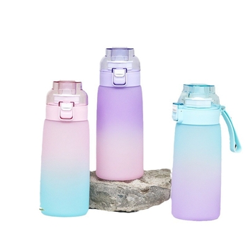 Pahar de apă cu gradient de culoare și aromă plăcută, design creativ, Tritan, senzație de lux, cu pai, pentru fete și studente