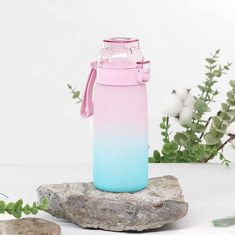 Pahar de apă cu gradient de culoare și aromă plăcută, design creativ, Tritan, senzație de lux, cu pai, pentru fete și studente