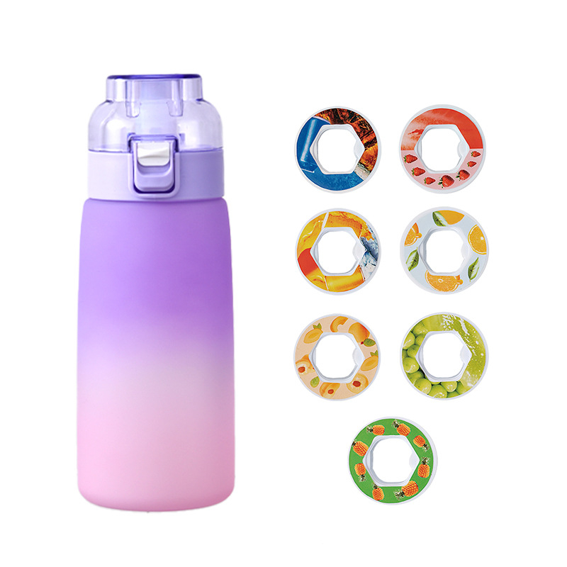 Pahar de apă cu gradient de culoare și aromă plăcută, design creativ, Tritan, senzație de lux, cu pai, pentru fete și studente