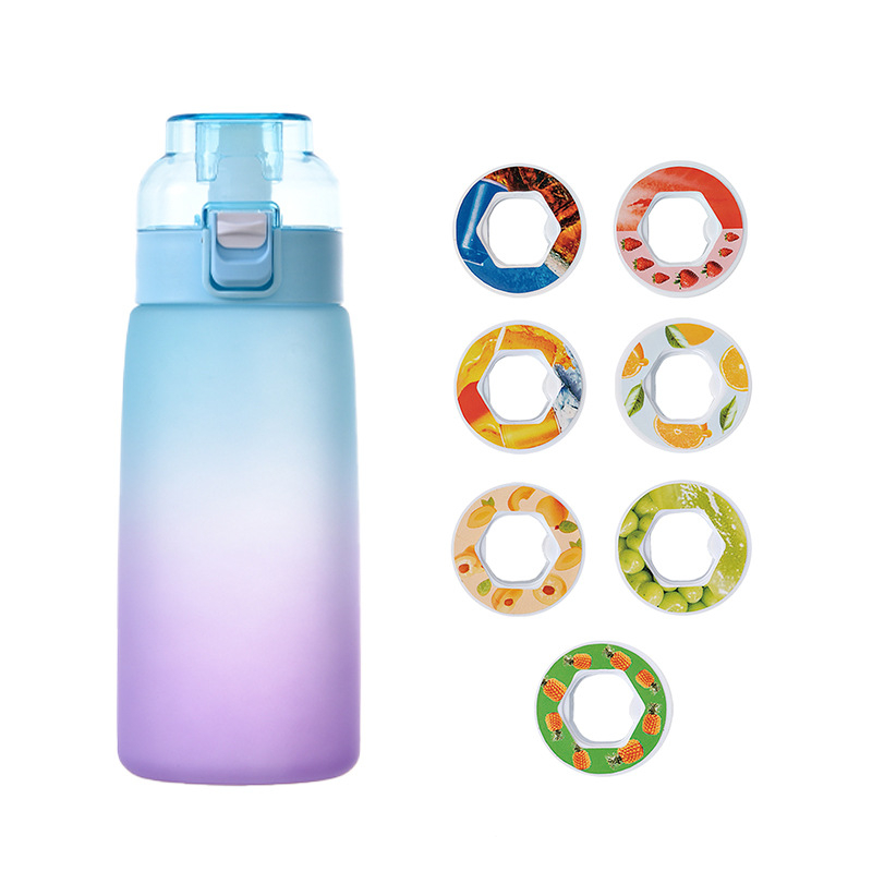 Pahar de apă cu gradient de culoare și aromă plăcută, design creativ, Tritan, senzație de lux, cu pai, pentru fete și studente