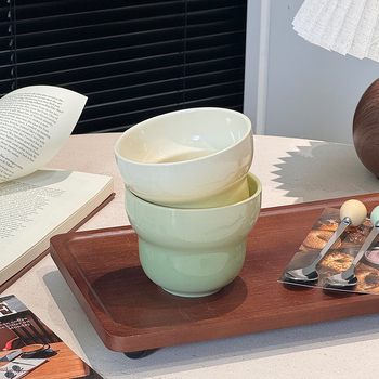 Ceașă ceramică în stil INS, cu design gradient în formă de inimă, cu mâner, pentru latte art, cafea, desert și înghețată