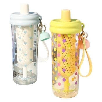 Cească de ceai cu pai, în stil INS, din Tritan, 650 ml