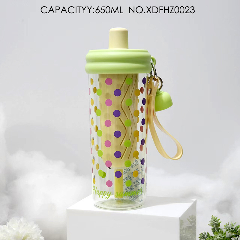 Cească de ceai cu pai, în stil INS, din Tritan, 650 ml