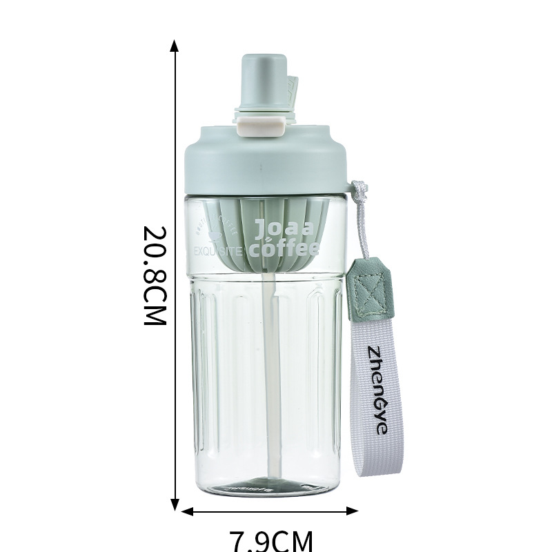 Cană de apă de vară, cu capacitate mare, două opțiuni de băut, recipient plastic portabil cu capac pop-up, rezistent la cădere, pentru elevi