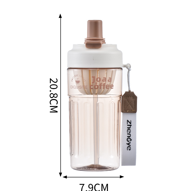 Cană de apă de vară, cu capacitate mare, două opțiuni de băut, recipient plastic portabil cu capac pop-up, rezistent la cădere, pentru elevi