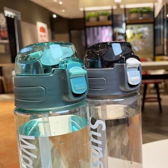 Pahar de apă din plastic, capacitate mare, stil coreean, cu pai în formă de cioc de rață, portabil pentru vară, potrivit pentru studenți și adulți