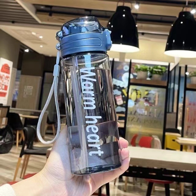 Pahar de apă din plastic, capacitate mare, stil coreean, cu pai în formă de cioc de rață, portabil pentru vară, potrivit pentru studenți și adulți