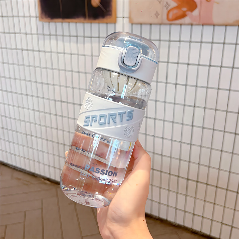 Sticlă de apă portabilă pentru elevi, băut direct, rezistentă la temperaturi înalte, sticlă sport, policarbonat