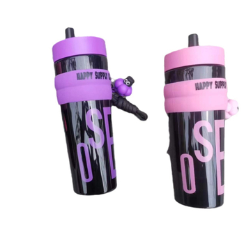 Cană termos izolantă portabilă, cu capacitate mare, cu pai, pentru cafea și pentru mașină