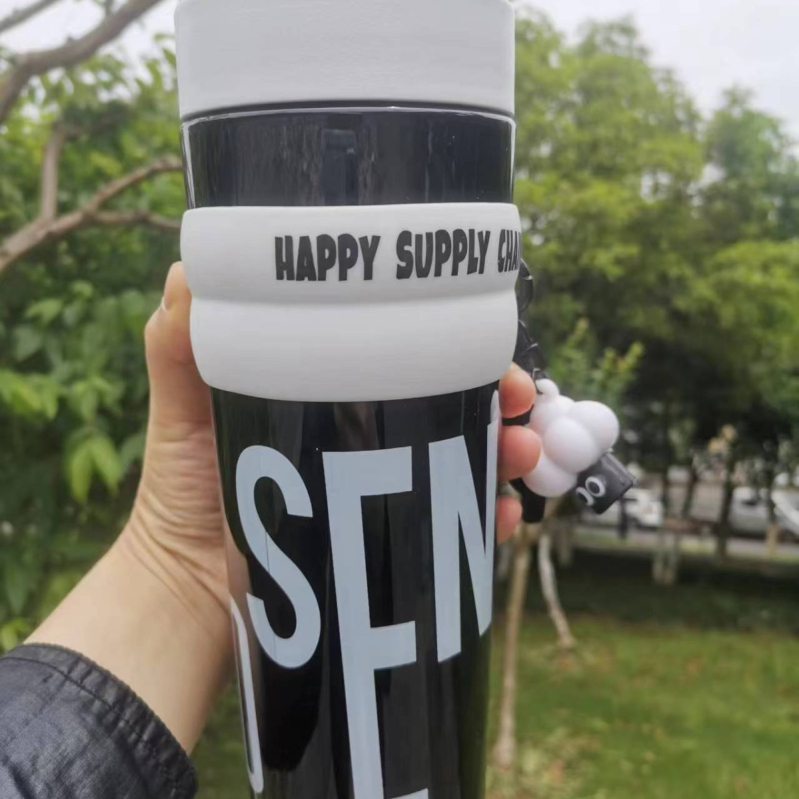 Cană termos izolantă portabilă, cu capacitate mare, cu pai, pentru cafea și pentru mașină