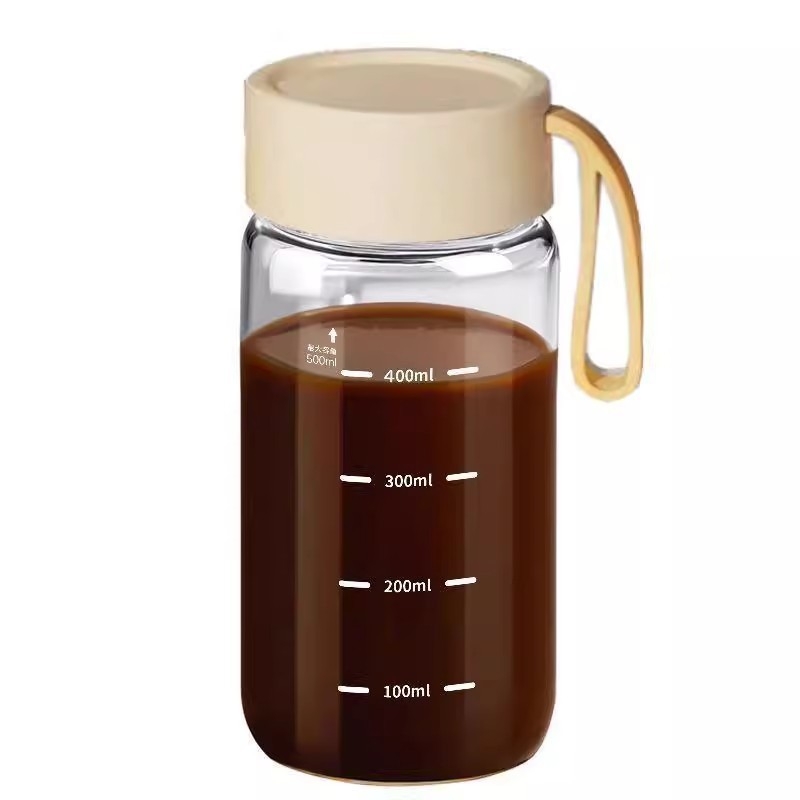Sticlă din borosilicat cu scară de măsurare pentru depozitarea medicamentelor tradiționale chineze, recipient pentru apă și aburirea laptelui, cană de cafea portabilă minimalistă pentru studenți
