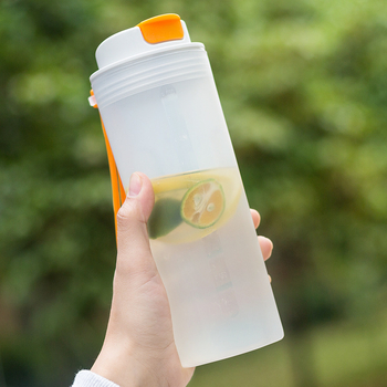 Pahar plastic portabil cu un singur strat, shaker pentru pudră proteică, pahar milkshake, sticlă de apă pentru sport, imprimare siglă