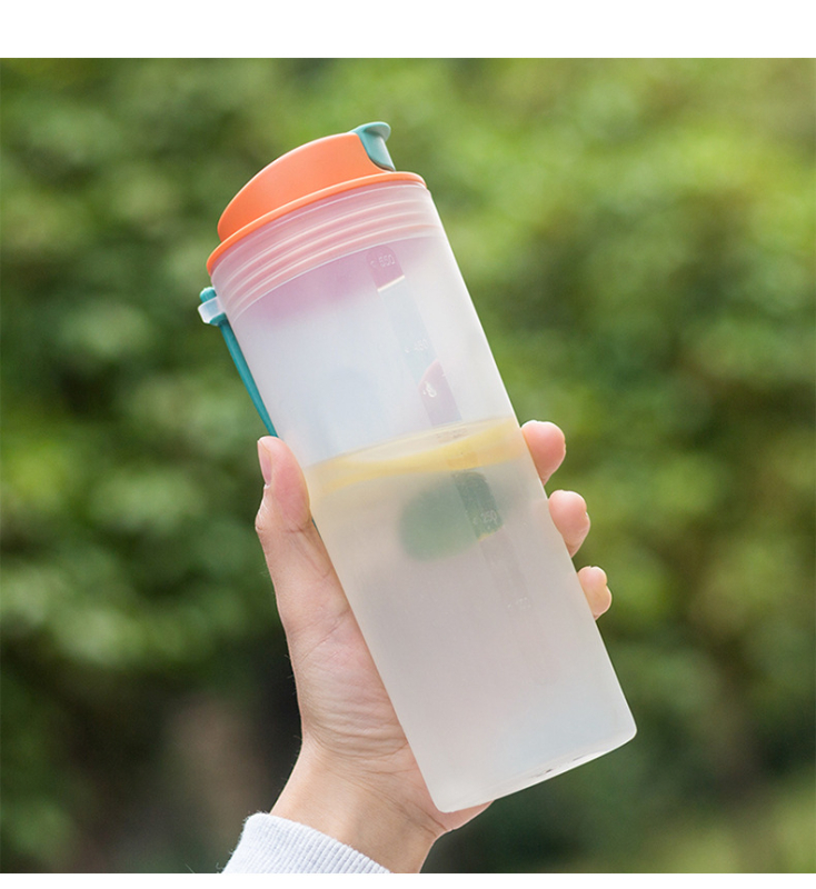 Pahar plastic portabil cu un singur strat, shaker pentru pudră proteică, pahar milkshake, sticlă de apă pentru sport, imprimare siglă
