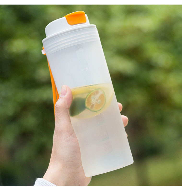 Pahar plastic portabil cu un singur strat, shaker pentru pudră proteică, pahar milkshake, sticlă de apă pentru sport, imprimare siglă